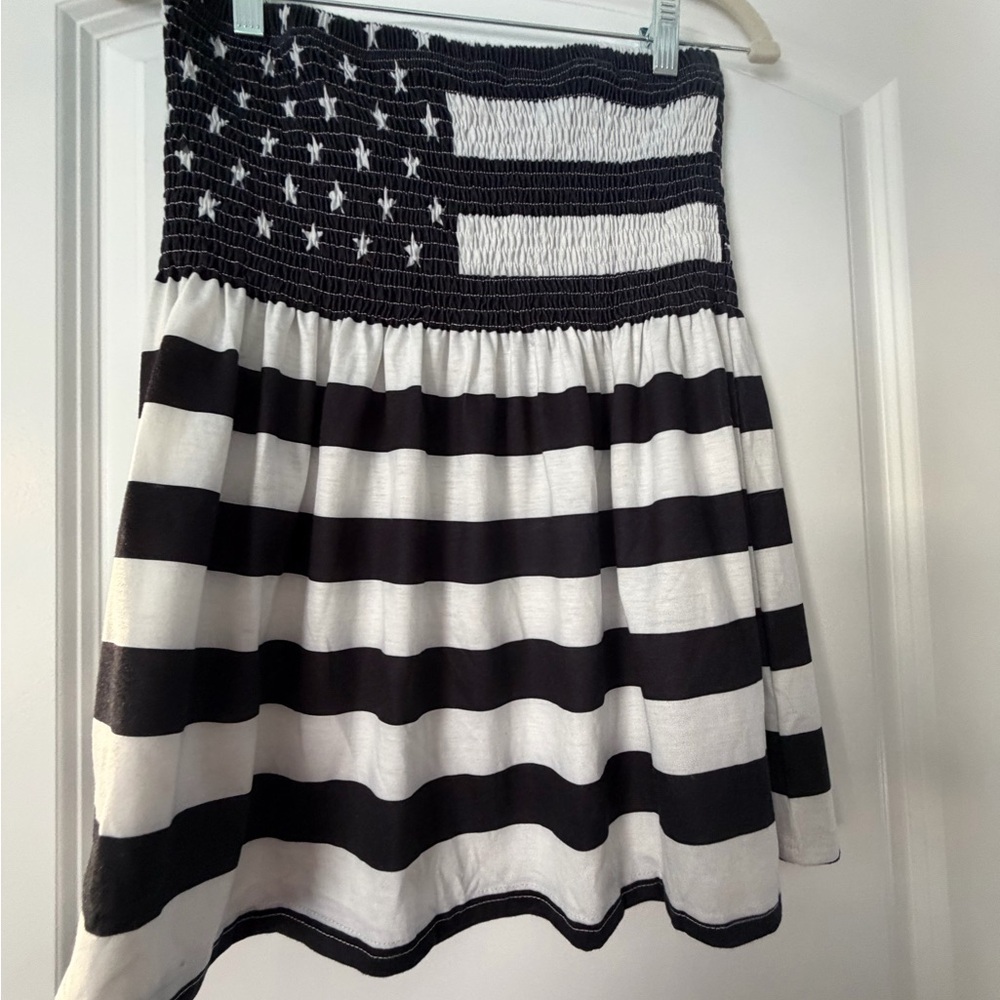 Black and White Striped Women's Skirt